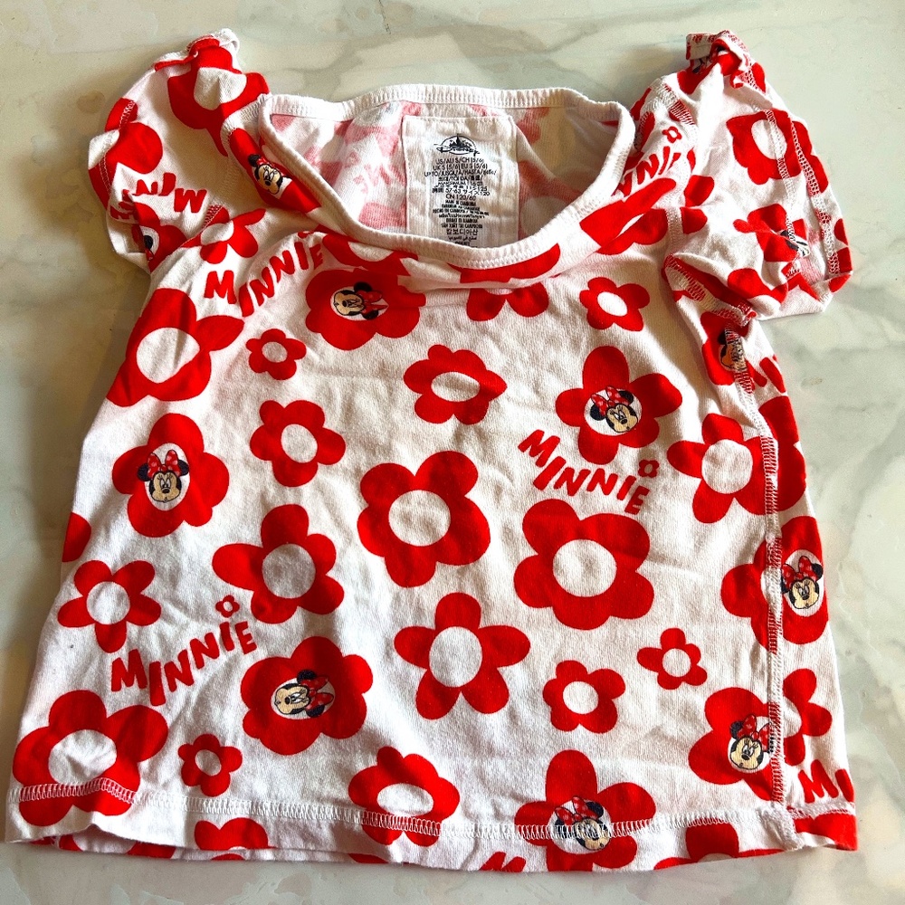 Disney Minnie Mouse Floral Shirt Size 5/6